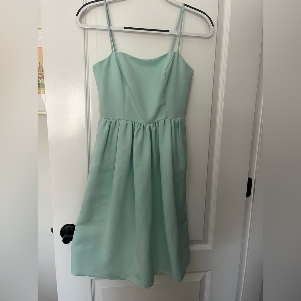 David’s Bridal Teal Bridesmaid Dress